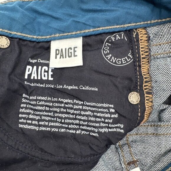 PAIGE jeans size 26 inseam 29 skyline ankle peg stretch low rise denim dark blue - Picture 10 of 11